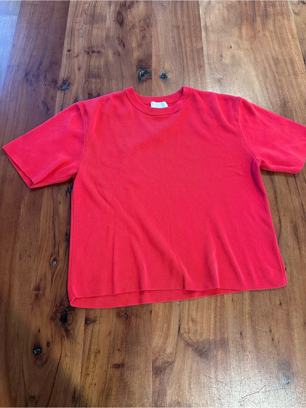 H&M Red Short-Sleeve Crewneck Sweater